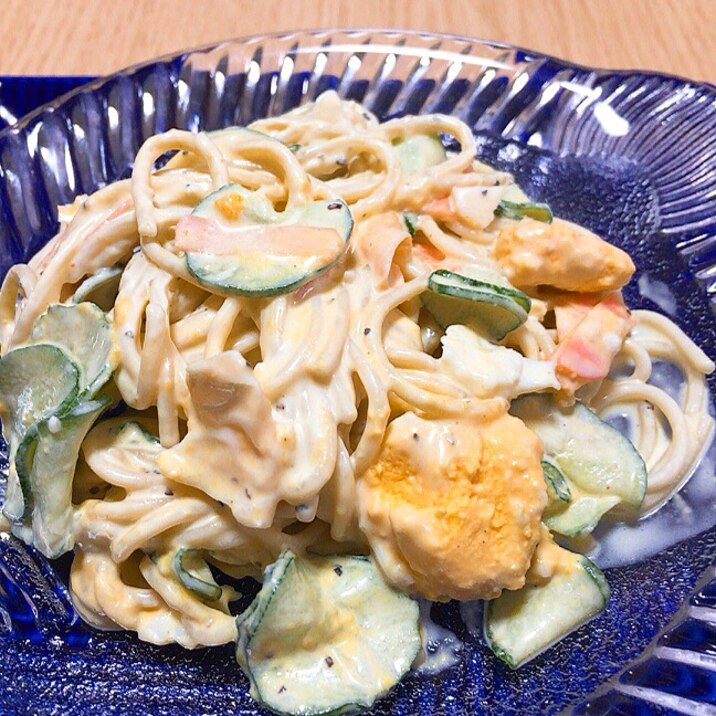簡単サラスパ ゆで卵は電子レンジで時短調理 レシピ 作り方 By Gogo Saito 楽天レシピ 簡単サラスパ ゆで卵は電子レンジで時短調理 レシピ 作り方 By Gogo Saito 楽天レシピ